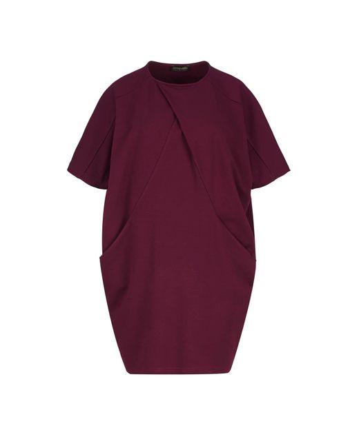 Conquista Purple Burgundy Batwing Style Dress With Pockets