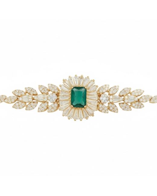 Latelita London Metallic Countess Gemstone Bracelet Emerald
