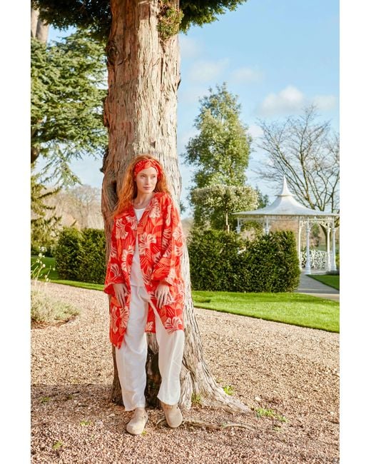 Inara Red Molokai Sunset Cotton Kimono