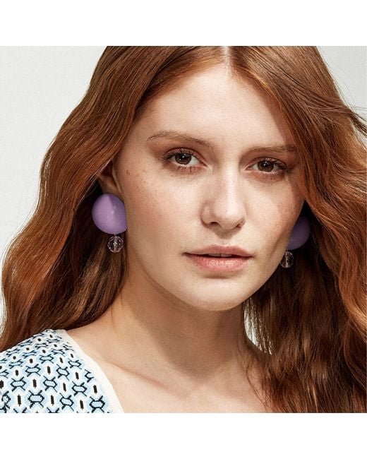 Saule Label Purple Luna Earrings In Pale Periwinkle