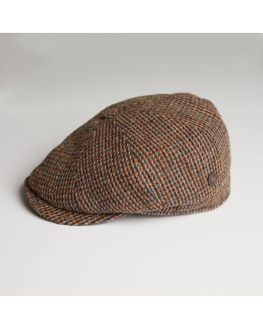 Dasmarca Hats Brown Harrison Heather Harris Tweed Newsboy Cap for men