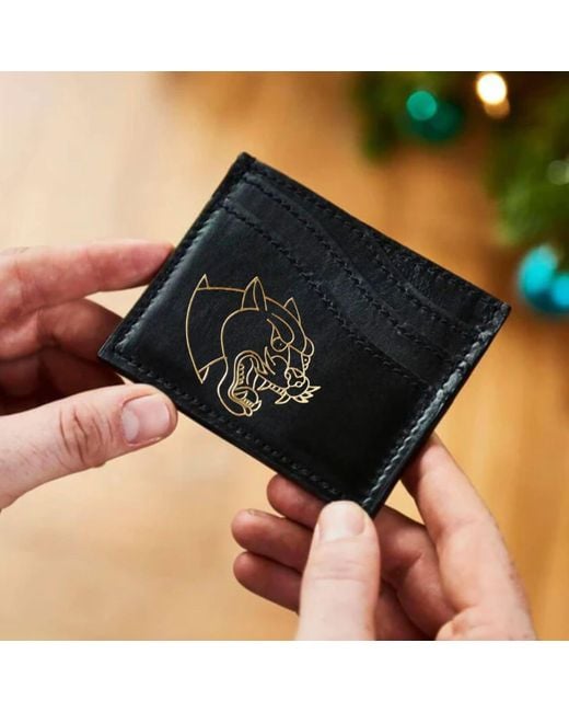 VIDA VIDA Black Panther Tattoo Leather Card Holder for men