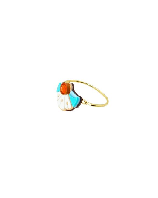 Gissa Bicalho Blue Handmade Acrulic Bracelet Gerbera Burgundy