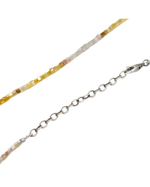 Rahul's Jewels Metallic 16"-18" Adjustable Length Genuine Diamond Cube Necklace