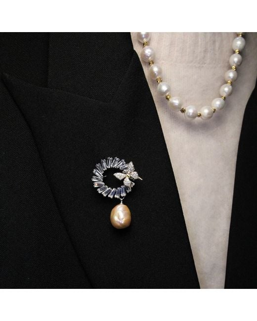 Ninemoo White Aurora Grace Brooch-Pendant