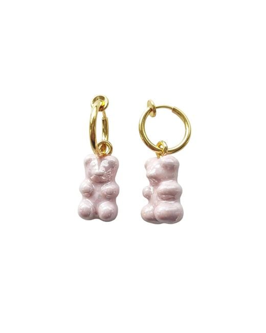 POPORCELAIN Metallic Sweet Porcelain Gummy Bear Earrings