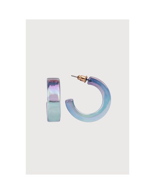 Saachi Blue Ombre Shimmer Hoop Clear Earrings
