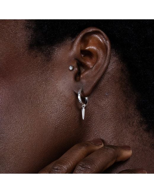 Dower & Hall Metallic Hammered Raindrop Hoops