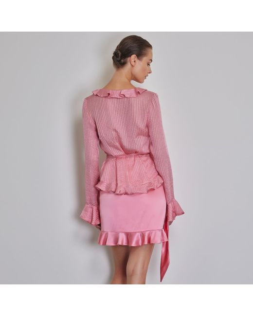 Anse Victorin Pink Lisa Silk Skirt