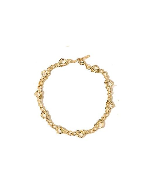 Adriana Pappas Designs Metallic Knotted Hearts Anklet