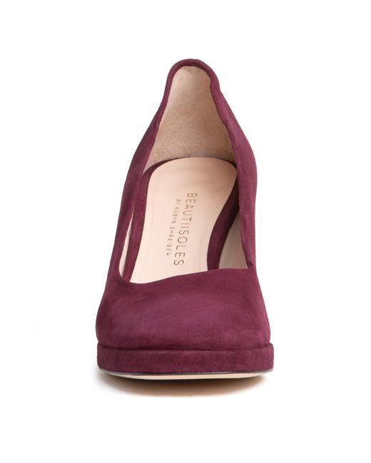Beautiisoles by Robyn Shreiber Made in Italy Purple Cristina Burgundy Day Night Platform Pump