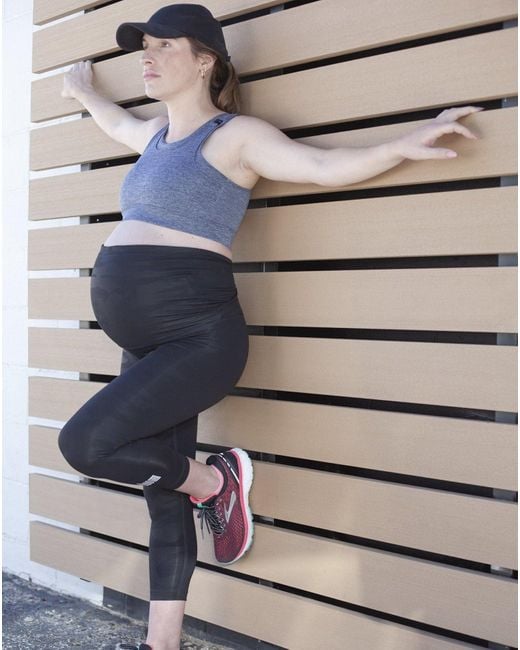 Duofit Maternity Activewear Blue Camo Betty Crop Leggings