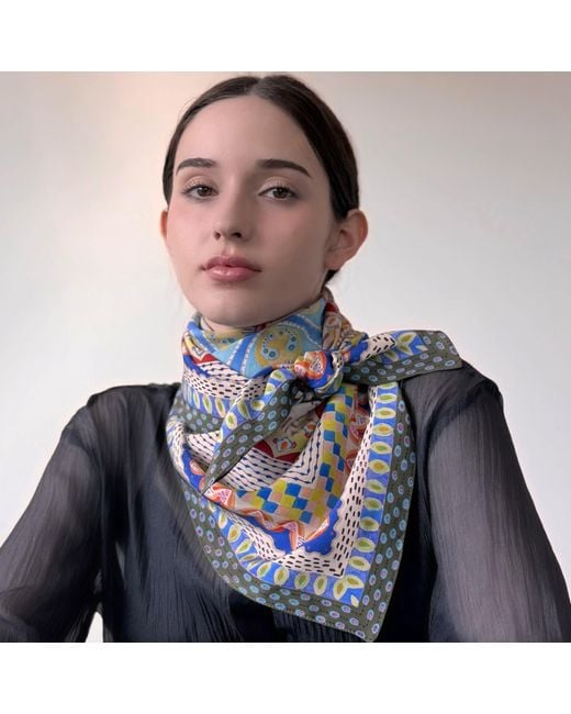Maraethra Metallic Twilight Horizon Silk Square Scarf
