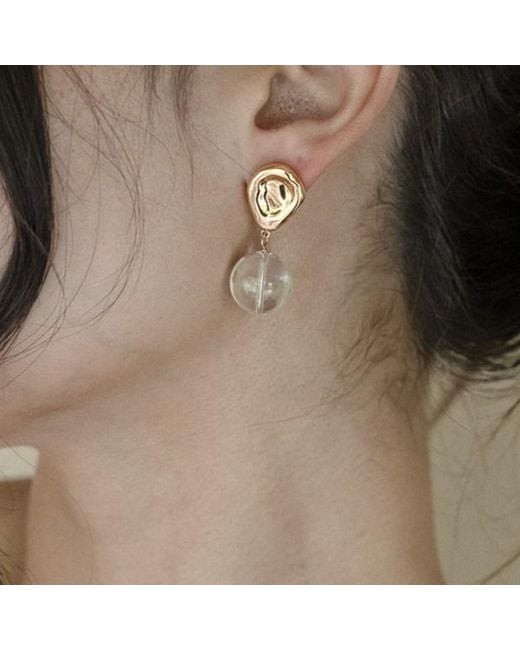 Zepplin the Label Metallic Tommie Earrings-Quarts Earrings-Statement Earrings-Bridal Earrings