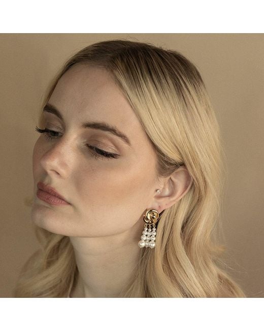 Zepplin the Label Metallic Celeste Earrings – Sculptural Pearls Earrings