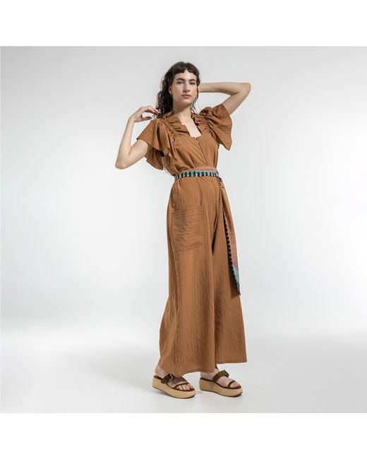 ARTISTA Brown Move Wide Leg Jumpsuit