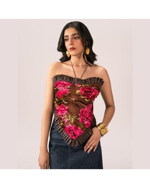 Collected Xx Red Dilbar Heart Top
