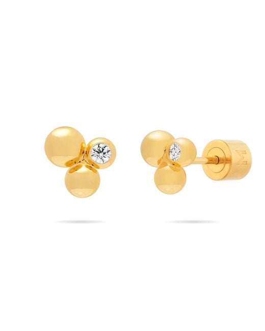 Meulien Metallic Bubble Cluster Stud Earrings