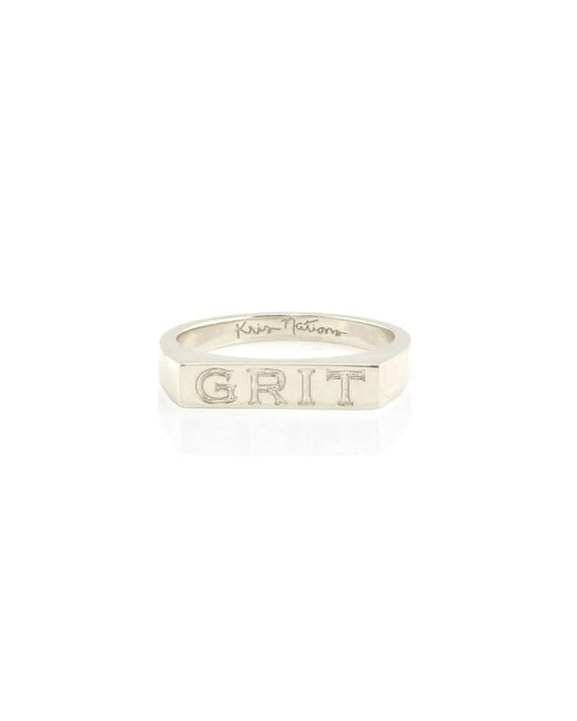 Kris Nations Yellow Grit Engraved Ring