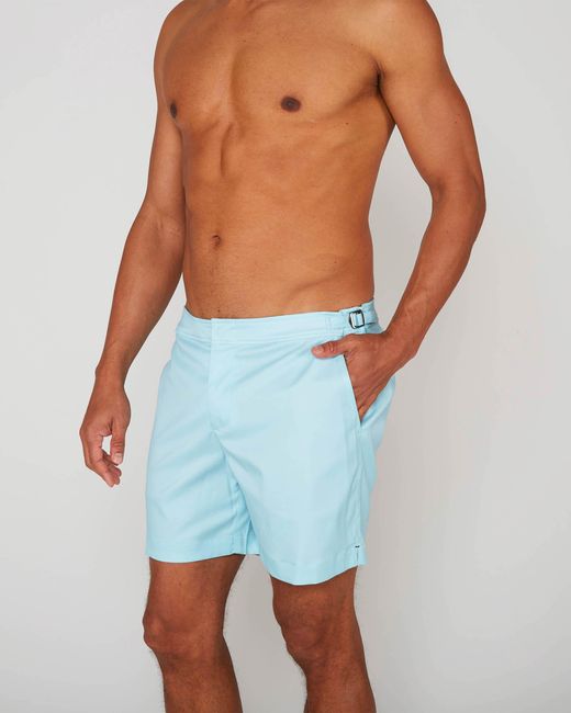 Lords of Harlech Blue Pool Oxford Swim Short for men