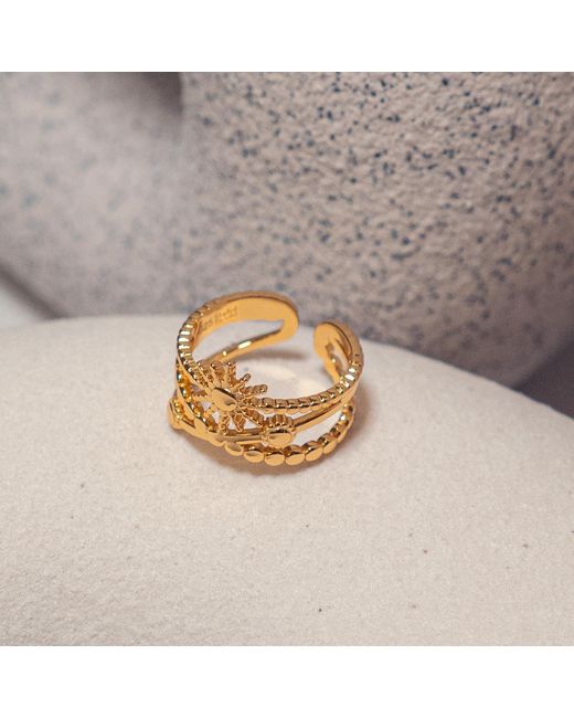 Shaded the Label Metallic Silvi Sundial Stacked Ring