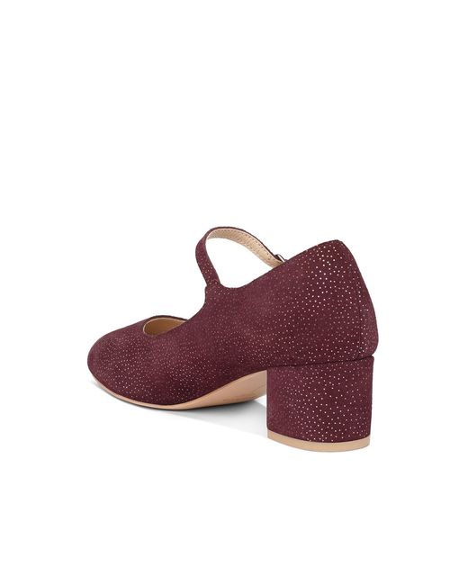 Rag & Co Red Bettola Shimmer Suede Mary Jane Sandals