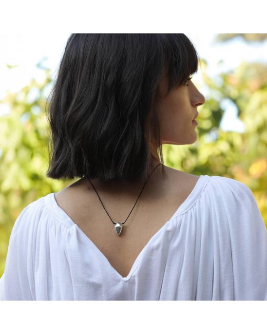 Pearl Code Black Artisanal Wish Jug Mini Pendant With Adjustable Cord