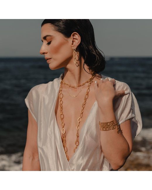 Myrto Katramadou Jewellery Metallic Harmony Script Matte Necklace