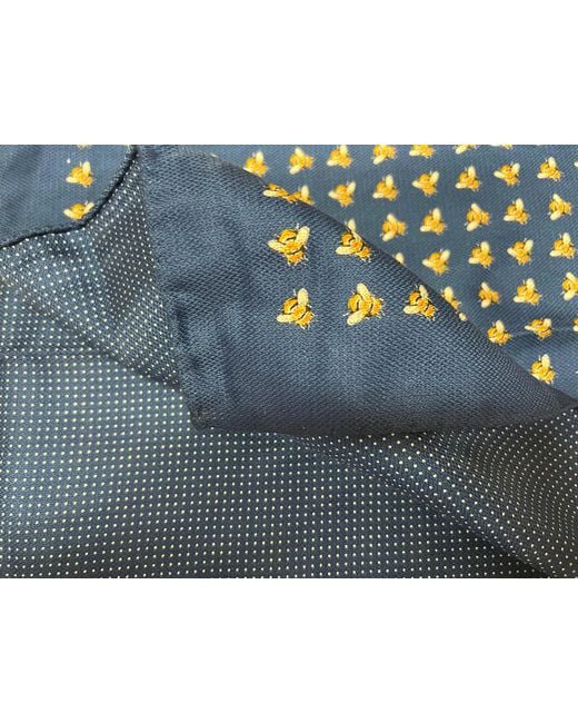 Lazyjack Press Blue Double-Sided Italian Silk Buzzed Scarf
