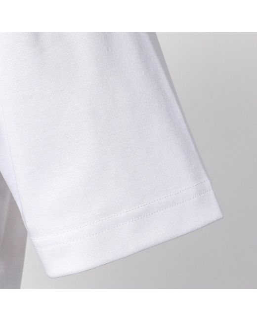 Smart and Joy White Thin Trim On Collar T-Shirt for men