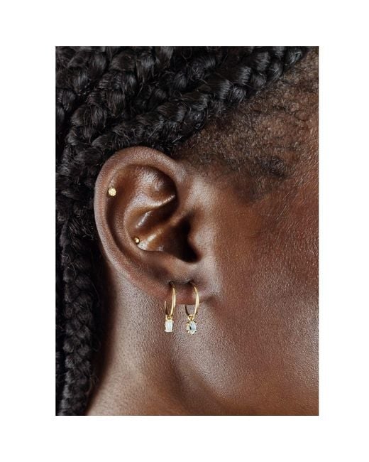 Lee Renee Metallic Aquamarine Clicker Hoop Earrings