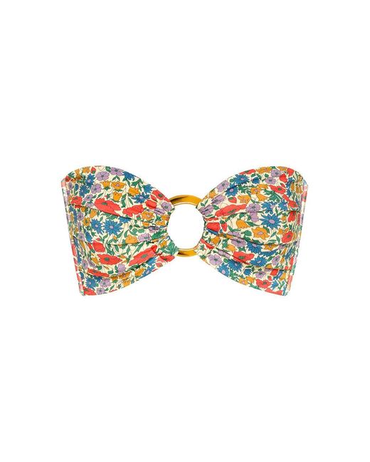 Montce Multicolor Florencia Floral Tori Ties Bandeau Bikini Top