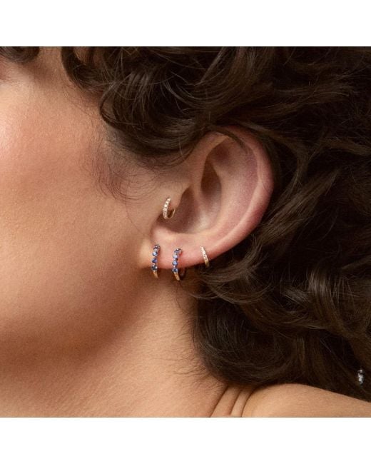Dinny Hall Metallic Shuga Mini Sapphire Huggie Hoops