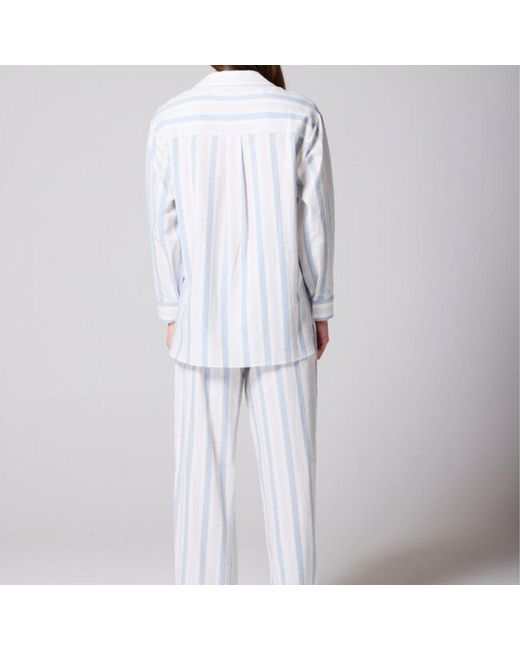 Mamu Dream Blue Seersucker Striped Cotton Hero Pj Set