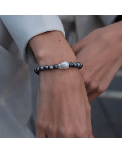 LINYA JEWELLERY Metallic Vola Pearl Bracelet