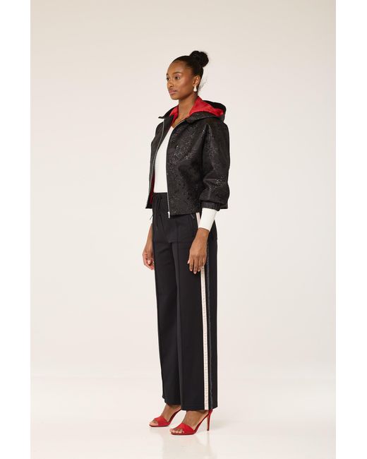 Lioness by Tf Black The Embossed Flowery Hoodie Jacket