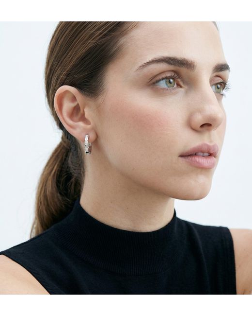 Uchi and Soto Metallic Shikaku Stone Huggie Hoop Earrings