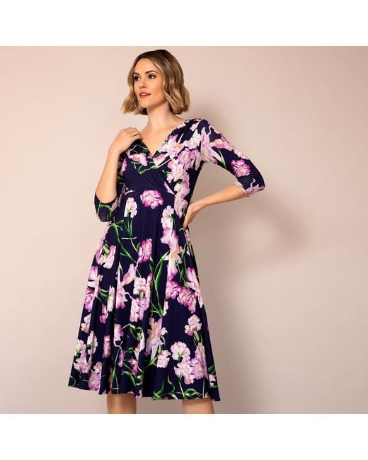Alie Street London Blue Annie Dress Midnight Blossom