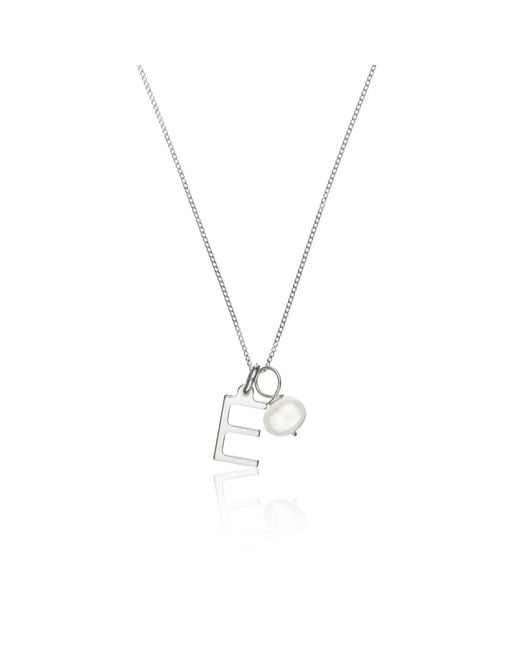 Lily & Roo Metallic Initial And Pearl Drop Necklace