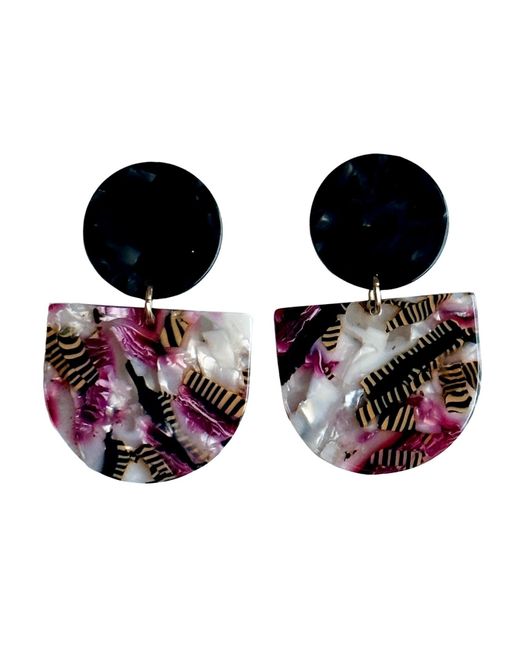 CLOSET REHAB Black Tab Drop Earrings