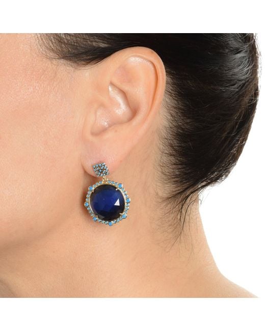 Addicted Blue Notte Stud Earrings With Zircons