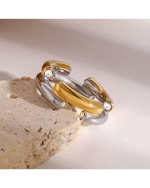 Olivia Le Metallic Art Deco Dimensional Ring
