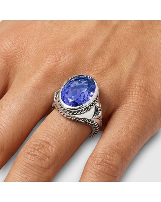 Daneila Léon Blue Sterling Sapphire Signet Ring