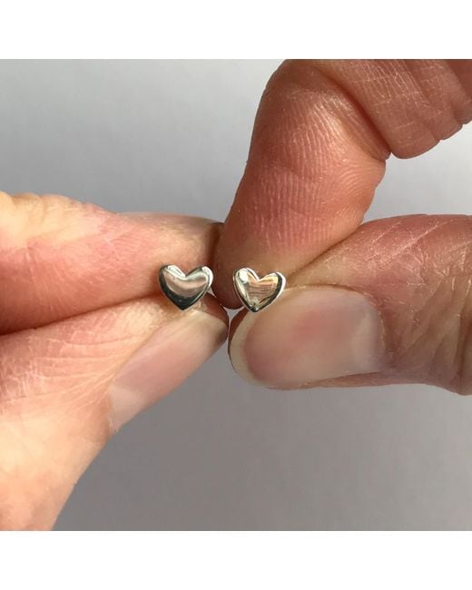 Lime Tree Design Black Mini Heart Stud Earrings