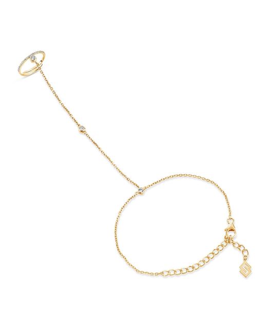 SALLY SKOUFIS Metallic Minx Hand Chain With Made Cz Diamond Stimulant