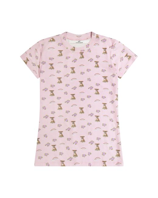 Cloud Haven Pink Fitted Signature Print Tee