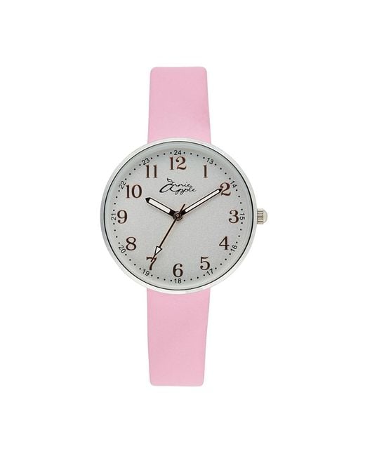 Bermuda Watch Company Annie Apple Empress Interchangeable Silver, Pink Leather Wrist To Nurse Watch