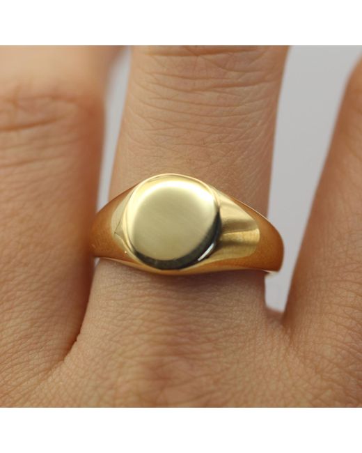 VicStoneNYC Fine Jewelry Yellow Bold Signet Solid Ring for men