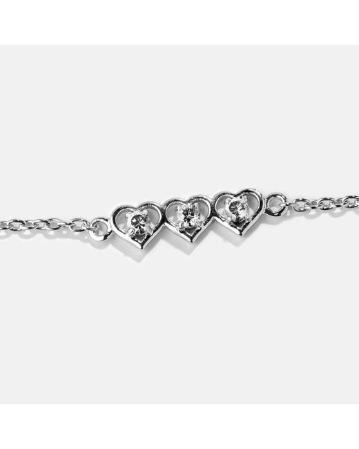 Belinda Jewelz Metallic Topaz Triple Heart Bracelet