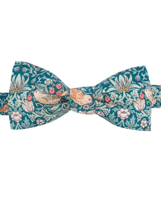 LE COLONEL Blue Liberty Strawberry Thief Emerald Bow Tie for men